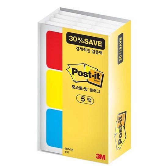 3M 포스트잇 플래그 알뜰팩 686-5A 메모지(W726BDA)