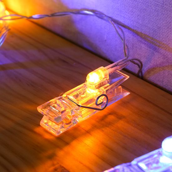 [도토로]10구  LED 클립 집게 전구(1.5M) (컬러)