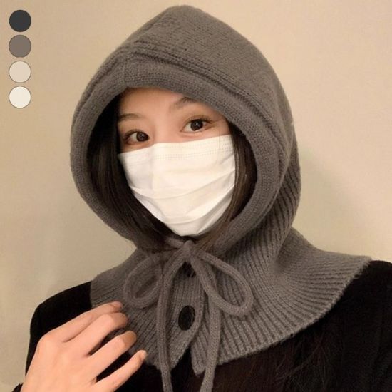 니트 후드 바라클라바 겨울모자 여성 겨울 패션모자 4