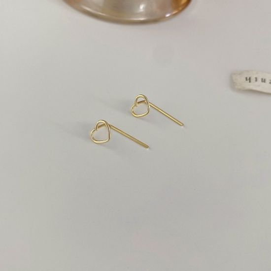 귀여운 미니 골드 하트 핀 귀걸이 심플한 패션 귀고리