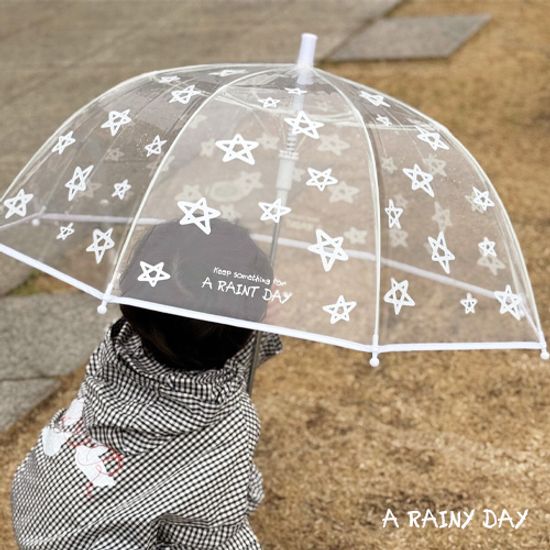 [A RAINY DAY] 아동용 투명 돔 우산