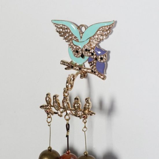 엔틱메탈 큐빅 부엉이 연인  2벨 문종 도어벨-금도금