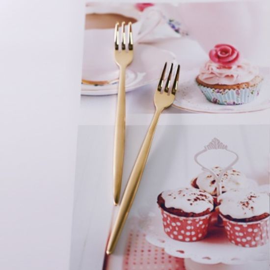 몽블랑 골드 캐롤 티스푼,티포크 1p