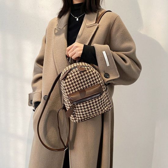 데이트 출퇴근 외출 하운드체크 미니 백팩(WC07421)