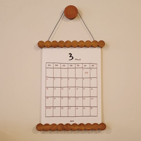 둥근 우드행잉 액자 _ Round wood hanging frame