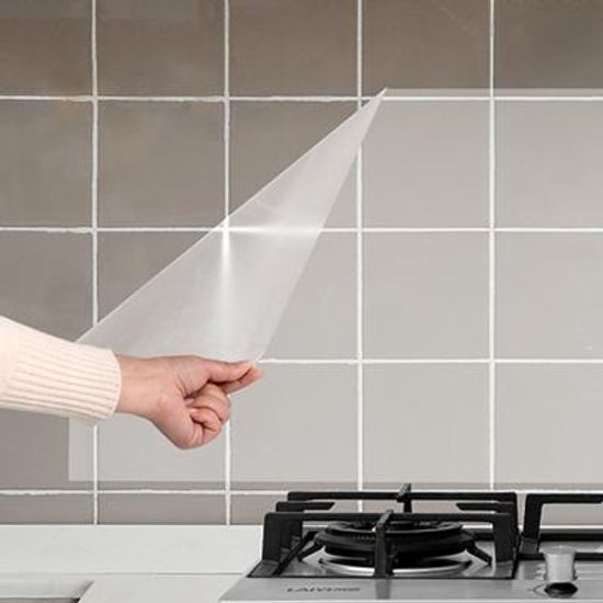 방수 접착식 주방 부엌 오염방지 투명 시트지 60x90cm