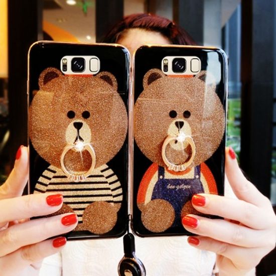 갤럭시 노트10 9 S10 S9 곰 캐릭터 스마트링 케이스