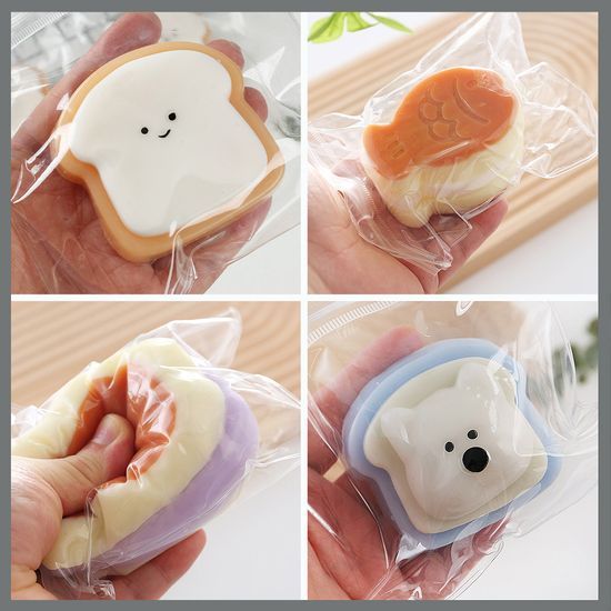 쫀득 pvc백 식빵 붕어빵 동물 말랑이 스퀴시 찐득볼