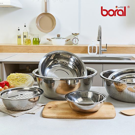 보랄 스텐대야 대형 믹싱볼 10P 세트 BR-MB10P