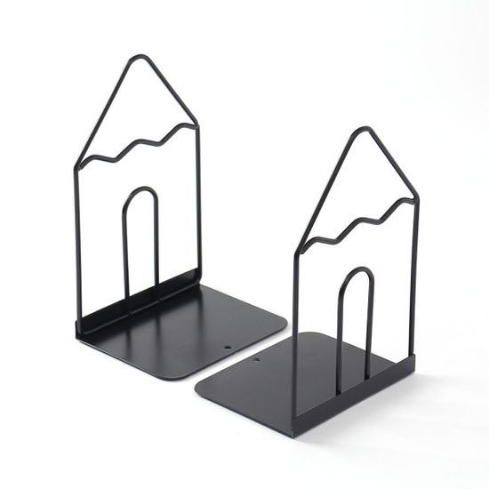 블랙 펜슬 북엔드 2p세트 간이 책상책꽂이