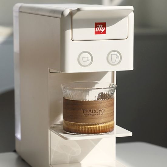 우드홀더 스트라이프 유리컵 175ml