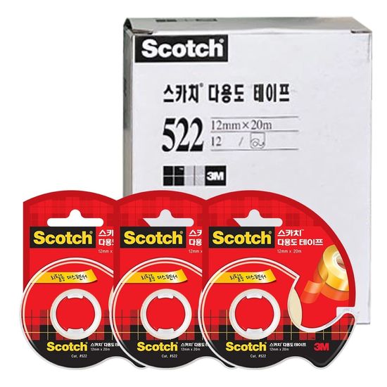 3M 스카치 테이프 522 (12mmx20m) 15개