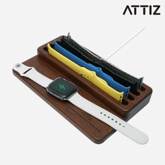 아띠즈 애플워치 충전 우드 거치대 스트랩 보관 홀더