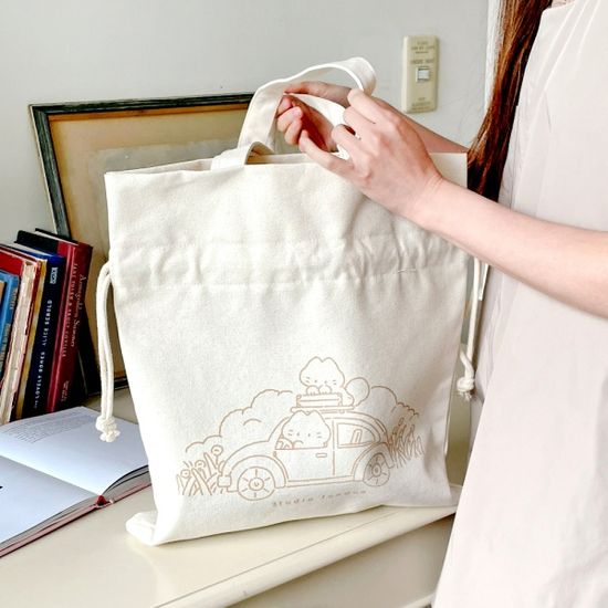 하얀 고양이 마요 조리개 에코백