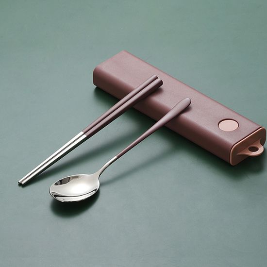 휴대용 수저 세트 개인 도시락 무소음 수저통 숟가락