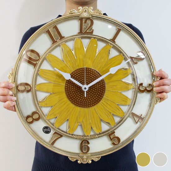 무소음 금은도금 해바라기 대형 주물 벽시계 HSA-613