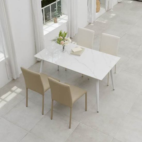 세라믹 사각 4인 식탁 세트 1400 식탁+의자4개