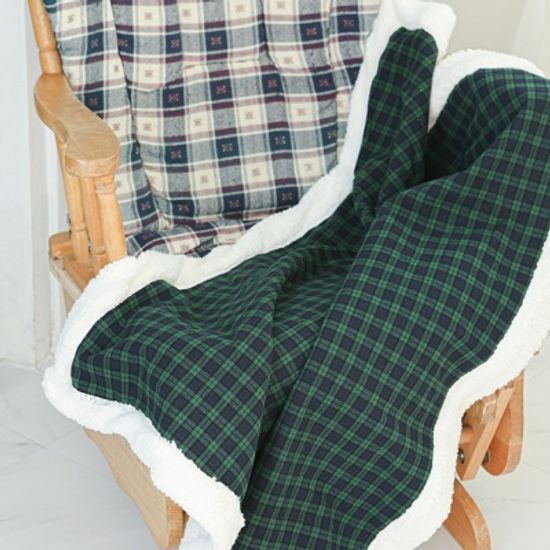 와치체크 그린 양털 극세사 무릎담요 캠핑 블랭킷
