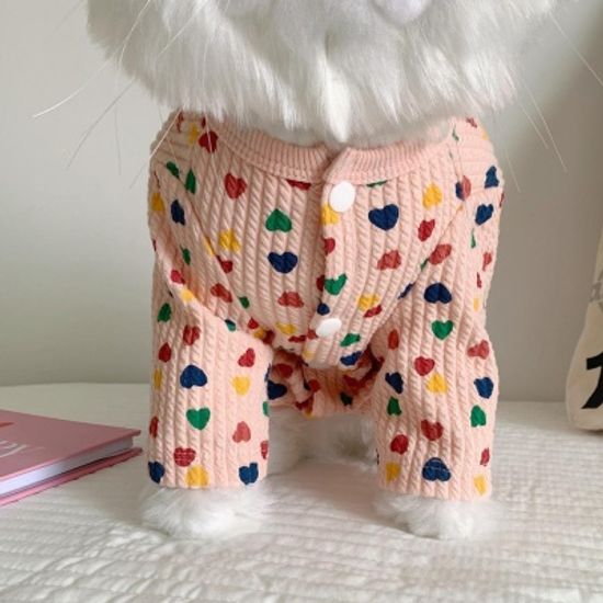 강아지 고양이 귀여운 하트 땡땡이 가을 겨울 티셔츠