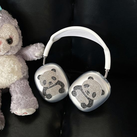 에어팟 맥스 큐빅 리본 하트 실리콘 이어캡 케이스