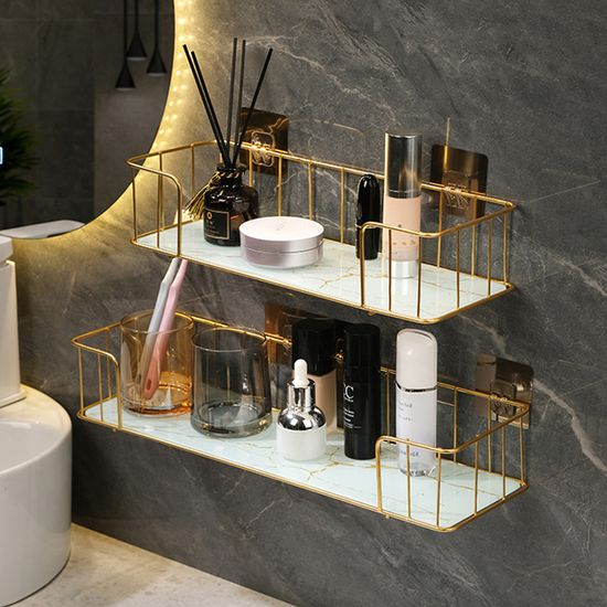 이너프 골드 와이어 욕실 용품 수납 벽걸이 선반