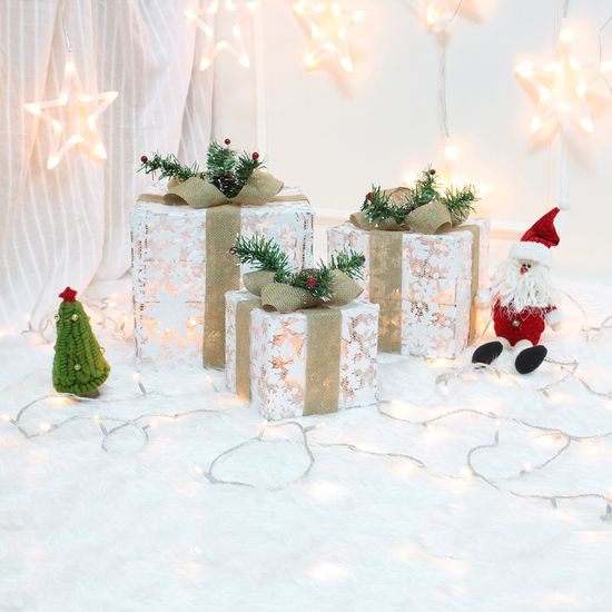 [도토로]눈꽃 리본 선물상자 3종세트