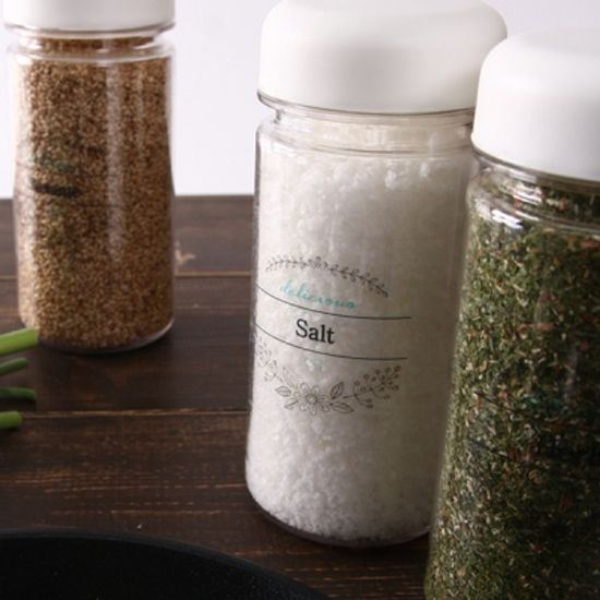 실속형 양념통 4p+self 투명 스티커 8종(블랙&화이트)