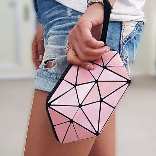 프리즘 육각파우치 미니 클러치 화장품 파우치