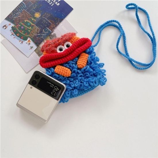 갤럭시 z플립 4 3 2 빅마우스 뜨개질 카드수납 파우치