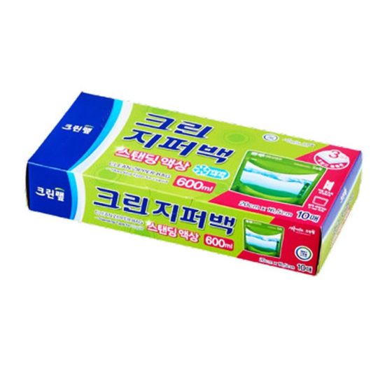 크린랩 스탠딩액상 지퍼백 600ml 10매입(WF9D15D)