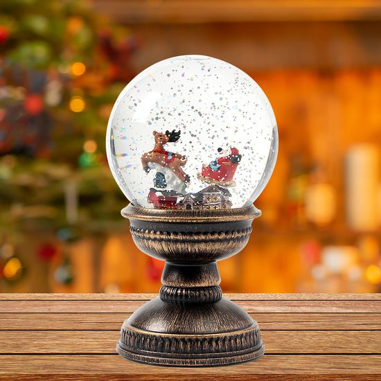 [도토로] LED 크리스마스 스노우볼 오르골(썰매타는 