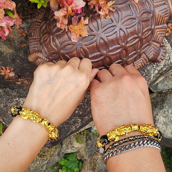 횡재 돈복 만트라 재물운 황금 비휴팔찌(WC36F33)