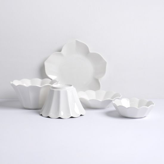 플로렌스 유광 화이트 도자기 1인 식기세트 5p