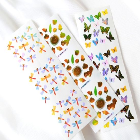 스티커펀 잠자리 다람쥐 나비 오로라 스티커(st108)