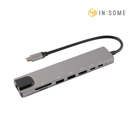 인썸 8in1 USB 3.0 6포트 c타입 멀티 허브 IMH-2