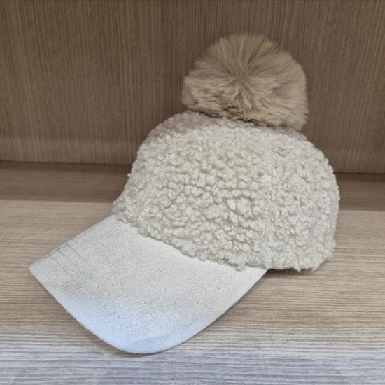 [애슬릿]뽀글이 털 방울 볼캡 커플 겨울 야구 모자