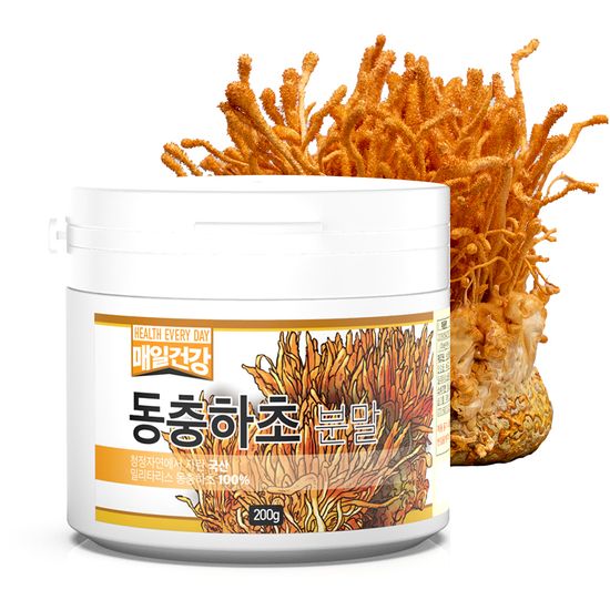 매일건강 동충하초 100% 분말 200g (스푼포함)