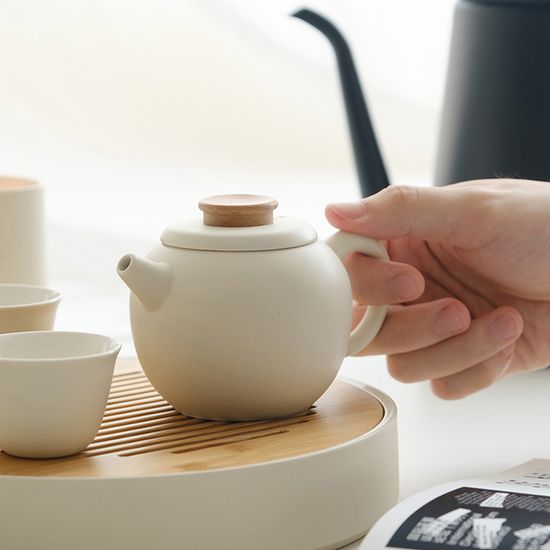 오후반차 크림 다도 풀 세트 4인용 다기세트