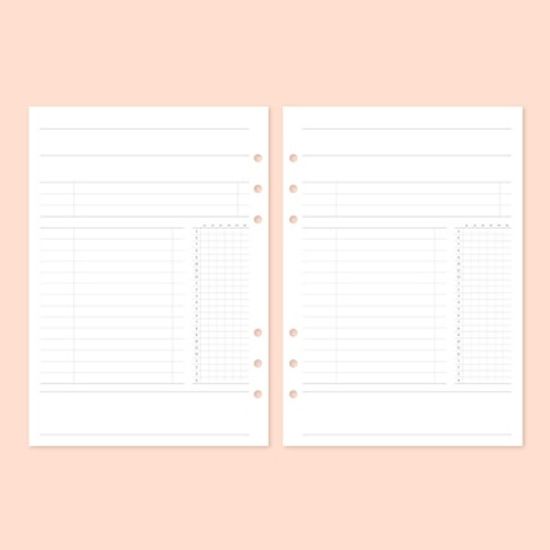 워너디스 A5 6공 스터디 리필 속지 내지_타임트래커