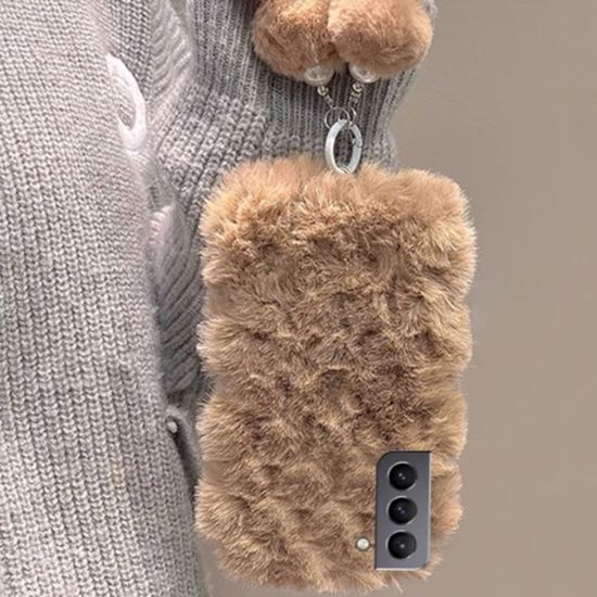 갤럭시 S23 S22 S21 폼폼이 링 스트랩 겨울 털 케이스