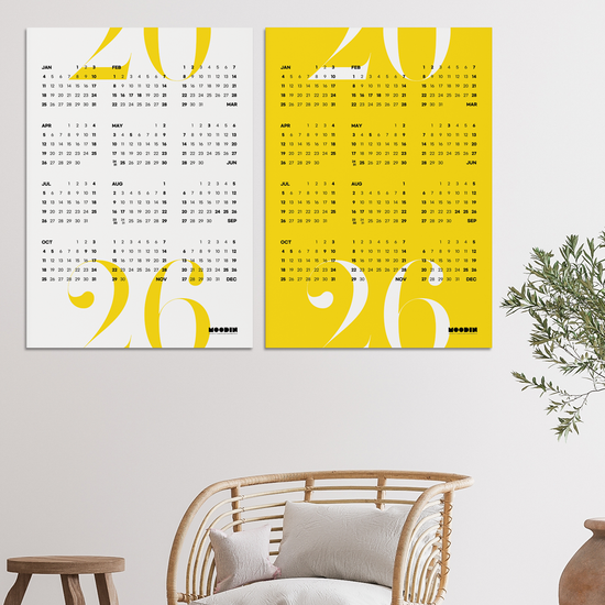 2026 무딘 대형 포스터 캘린더 B2 세트(2장)