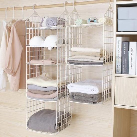 공중 선반행거 정리 수납 공간 4단