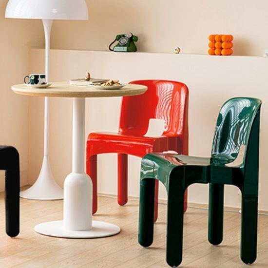 카페 의자 인테리어 아크릴 플라스틱 미드 센추리 