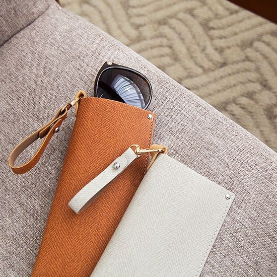 국내제작 고리형 헤링본 안경 수납 파우치 케이스