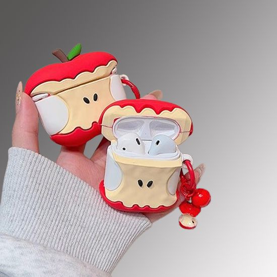 에어팟 4 3 2 1 프로 사과 캐릭터 실리콘 키링 케이스