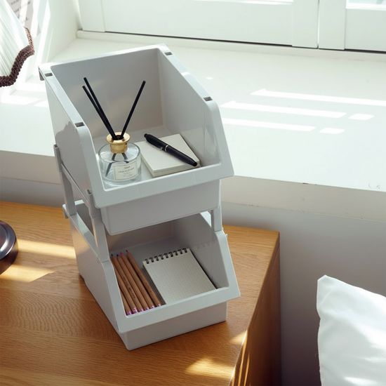 (1+1) 이유 적층형 다용도 정리함 미니 수납함 바스켓