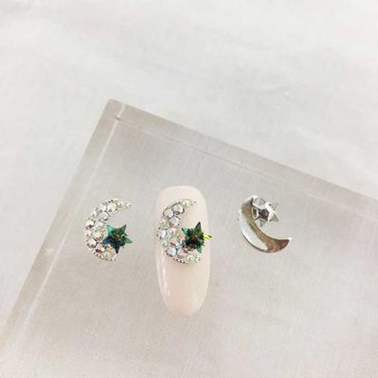 Woman bonita nail parts 큐빅메탈 moon star 1개