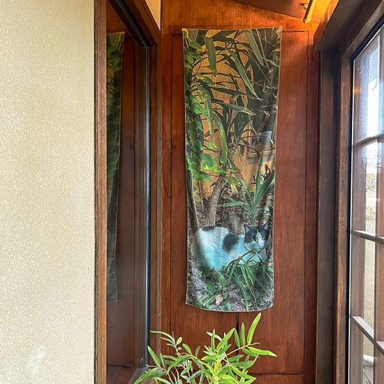 고양이의 정원 45x135 쉬폰 패브릭포스터