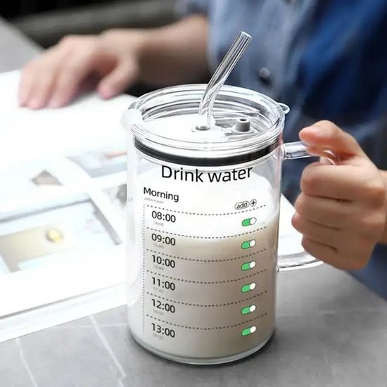 건강한 습관 유리 텀블러 스트로,스트로 브러시 세트