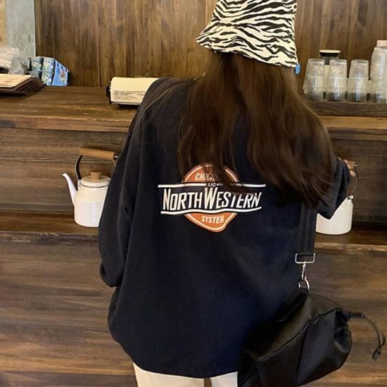 여성 기모티셔츠 시카고 캐쥬얼 기모맨투맨